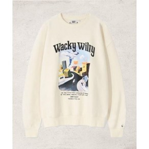 와키윌리 WACKY WILLY 일러스트 아트웍 맨투맨 크림 MG2403CR17CM 379020