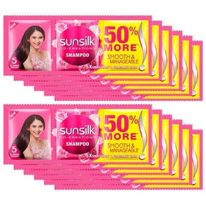 [당일출고] 11+1 (소개팅 샴푸) 썬실크 여행용 샴푸 스무스&관리 (핑크) Sunsilk Shampoo pink 15ml