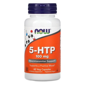 NOW Foods 5 5 하이드록시 HTP 트립토판 100mg 60캡슐, 100 mg, 60 Count, 1개, 60정