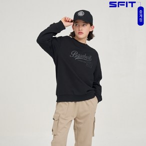 에스핏 중계점 *25년 봄신상 최종가* 절개 소매 맨투맨 (블랙) 바시티 그래픽 소매 직조 라벨 포인트 디자인 미니쭈리 소재 맨투맨 긴팔티셔츠 [7-13세 이상] 아동 주니어