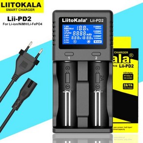 Liitokala LiiPD4 충전기 테스트 21700 32V 용량 LiiPD2 12V 18490 20700 AAA AA 배터리 기타 26650 LCD 18650 37V 38V 디, 3) LiiPD2 EU, 1개