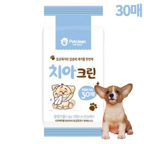 강아지 고양이 귀청소 귀염증 이어클리너 귀세정제 귀크린 30매, 치아크린 30매, 1개