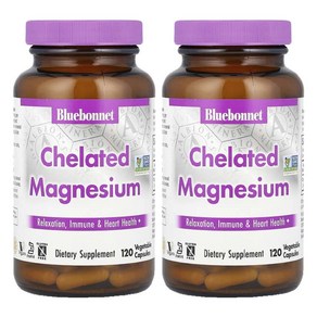 블루보넷 마그네슘 킬레이트 고약사 약들약 Chelated Magnesium 120캡슐 2병, 2개, 120정