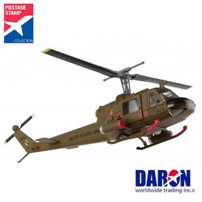 Daron 헬기모형 휴이 UH-1C Huey US Army Gunship - 1st Cavalry Divisio 1/87 Postage Stamp PS5601