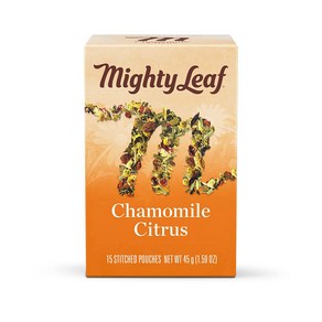 15 Count (Pack of 1) Chamomile Citus Mighty Lea 15개(1팩) 카모마일 시트러스 마이티 리프 티 허브 전잎 티백 - 카모마일 시트러, 1개