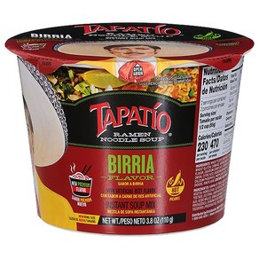 TAPATIO 타파티오 살사 피칸테 핫 소스 대형 컵라면 4종 RAMEN 105 g 총 4개씩, 비리아 4개, 4개