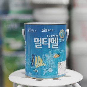 KCC 수용성 에나멜 멀티멜 3.78L 반광 친환경 멀티 수성페인트, 기본백색, 1개