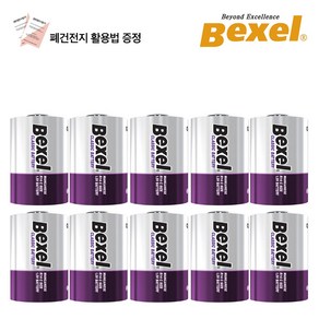 벡셀 R20 D형 건전지 전자저울 가스레인지 건전지, 1세트, D형10알 (폐건전지 활용법 증정), 10개입