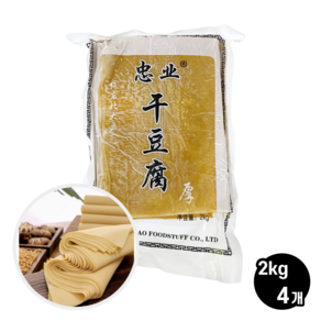 왕부정 중국식품 충업 냉동 건두부 포두부 업소용 대용량 동북 두부피, 2kg, 4개