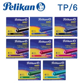 PELIKAN 펠리칸 4001 TP/6 만년필 잉크 카트리지, 블랙