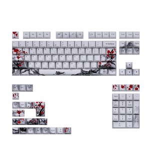 Keycaps Plum Blossom Keycaps 128-Key OEM 승화 여러 언어, 영어