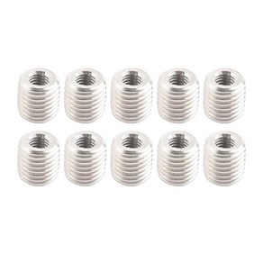 ZLD 10Pcs M8 ~ M6x1mm 나사 어댑터 나사 식 튜브 커플러 10mm 나사 변환 너트, 길이 10mm, 은의, 스테인레스 스틸, 10개