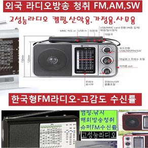 정품 고성능 라디오 높은수신률 고감도 FM/AM SW 단파방송 외국방송청취 USB재생 이어폰W-Y4, 올인원+혼합색상