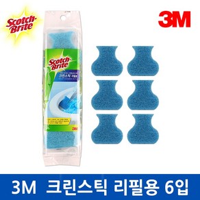 3M 크린스틱 리필 변기솔 변기청소 욕실청소 6p, 6개