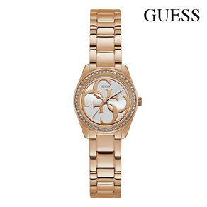 [게스시계 GUESS] W1273L3 여성 큐빅 로고디자인 로즈골드 메탈손목시계