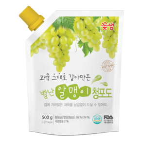 꽃샘 별난알맹이 청포도 음료베이스 500g, 2개