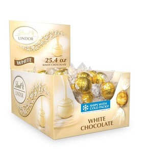 Lindt 린트 린더 화이트 초콜릿 캔디 트러플 부드럽고 녹는 센터가 있는 25.4온스 60개 179895