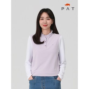 [PAT 여성] 배색 러플넥 티셔츠_1I25401