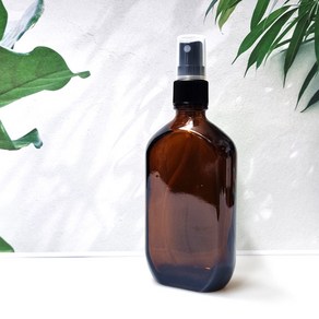 공병갈색병 플랫 유리공병 스프레이용기 100ml 룸스프레이 분무기 섬유 패브릭향수, 1개