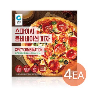 청정원 스파이시 콤비네이션 피자 340g x4판, 4개