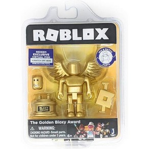 Roblox- Gold Collection 독점 가상 아이템 코드가 포함된 The Golden Bloxy Award 싱글 피규어 팩