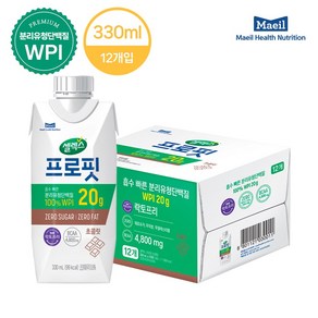 매일)셀렉스 웨이프로틴 초코 330ml 12팩, 12개