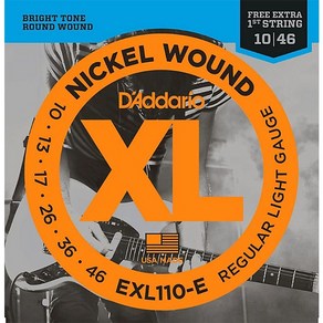 공식수입정품 / 1번줄 추가동봉<b>Daddaio - XL Nickel Regula Light Bonus Pack / 일렉기타 스트링 010-046 (EXL110-E), *, *, *, 1개