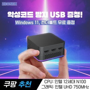 지오넥스 초고성능 오피스 게이밍 미니PC, 8GB, 1세대 미니미니(인텔N100)