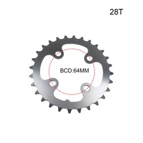 MTB 자전거 크랭크셋 체인휠 28T 38T 48T 104BCD 수정 체인 링 톱니 디스크, 1개