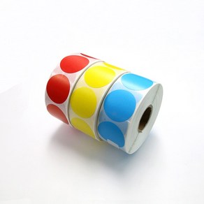 칼라 라벨 감열지 APR-30 / 원형 감열 스티커 30mm 약1000장 / 빨강 / 노랑 / 파랑, 빨강 1롤