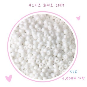 시드비즈 2mm 화이트 무광 50g (4500P)