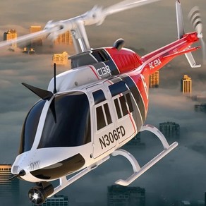 무선조종헬기 c 무인 헬리콥터 C138 BELL206, 블루, 1개