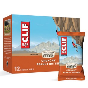 CLIF BARS 클리프바 비건 오트 단백질 바 - 피넛버터 12개입, 68g, 1개