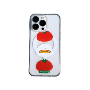 [몽댕]삼매튜 김빠덕 맥세이프 아이폰케이스Tiple kimbbaduck magsafe iphone case (clea TPU)