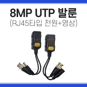 UTP발룬 RJ45타입 전원+영상 장거리전송젠더, 1개