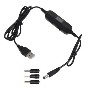 USB 5V ~ DC 12V 컨버터 스텝 업 전압 변환기 케이블 USB는 3 개의 커넥터 어댑터가있는 5.5x2.1mm 배럴 커넥터로, 한개옵션0, 1개