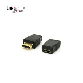 [LANSta] 미니 HDMI(F) to HDMI(M) 변환젠더 [LS-HDMIG-AMCF] [블랙], 1개