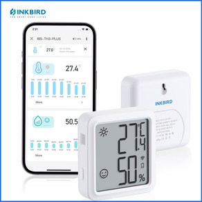 INKBIRD IBS-TH3-Plus Wifi 온도계 습도계 모니터 LCD 디스플레이가 있는 실내 온도 습도 센서 온실 Beadoom Wine Cella용 스마트 무선 컨트롤러, 1개