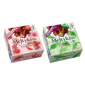 메이지 meiji 멜티 키스 첫 따기 진한 말차 멜티 키스 프루티 진한 딸기 2개 세트