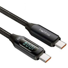 햅시 USB C to C 100W PD 초고속충전 LED 디스플레이 데이터 케이블, 2m, 1개