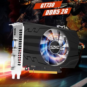 데스크톱 컴퓨터 그래픽 카드 VGA HDMI 호환 GT730 2GB DDR5 로우 프로파일 비디오 PCI-E 2.0 16X GPU GF108, [06] Black 80 to 120mm, 7.Silve 80 to 120mm