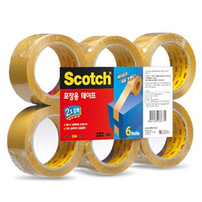 3M 스카치 포장용 테이프 3615-6 6개입 48mmX50m 박스테이프 택배, 갈색, 6개