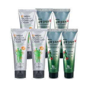 [가족 세트] msm 글루코사민 관절 근육 바르는 스포츠 마사지 크림 로션 120ml *3개 + 백년초 글루코사민 150ml*4개 세트, 1세트