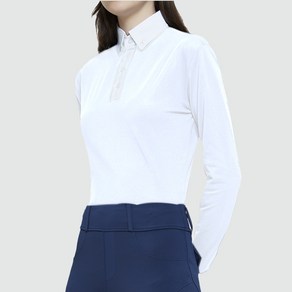 승마복 상의 티셔츠 봄가을 승마 훈련 장비 화이트 긴팔, 165, 02 화이트, 1개