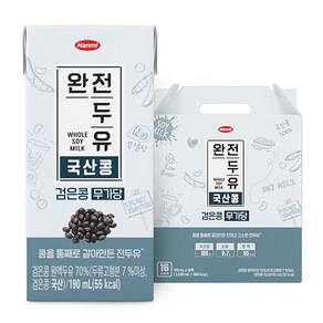 한미 완전두유 검은콩 무가당, 190ml, 16개