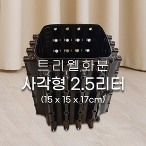 숨쉬는 트리웰화분 접이식 사각형 2.5리터(지름17cm 높이27cm) 5개입 / 과습방지 조경수 육묘용 그린핑거스, 5개