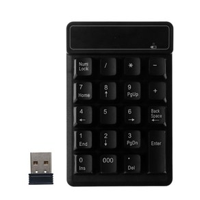 2.4GHz 미니 USB 무선 숫자 키패드 19 키 번호 패드 Numpad 수신기, 하얀색