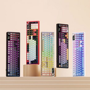 [CTK] 독거미 AULA F108/F108 PRO 무선 기계식 키보드 풀배열 커스텀 108키 블루투스 RGB GASKET구조 4000mAh/8000mAh, 화이트측각 풍령축