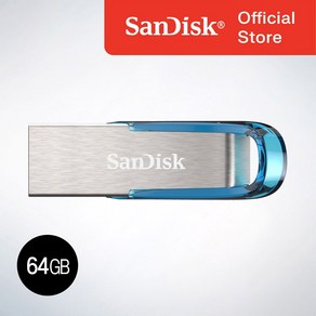 샌디스크 USB 메모리 Ulta Flai 울트라 플레어 USB 3.0 CZ73 트로피칼블루, 64GB