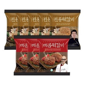 천하일미 홍석천 이원일 떡갈비 전통 5팩+매콤 3팩 (총16장)